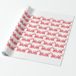 Regalo Papel de embalaje rojo afortunado lindo del