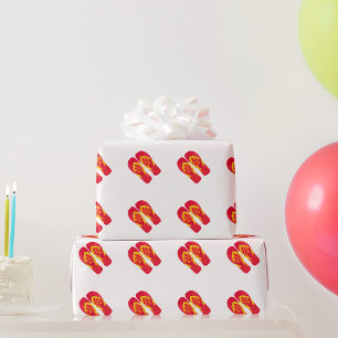Regalo Papel de embalaje rojo de los flips-flopes del