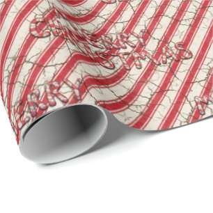 Regalo Papel de embalaje rojo del bastón de caramelo