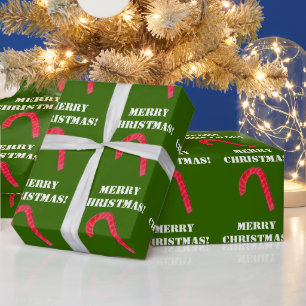 Regalo Papel de embalaje rojo del bastón de caramelo de