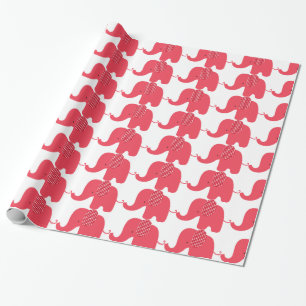 Regalo Papel de embalaje rojo del elefante del bebé