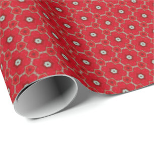 Regalo Papel de embalaje rojo del modelo de flores