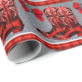 Regalo Papel de embalaje rojo occidental de la tela