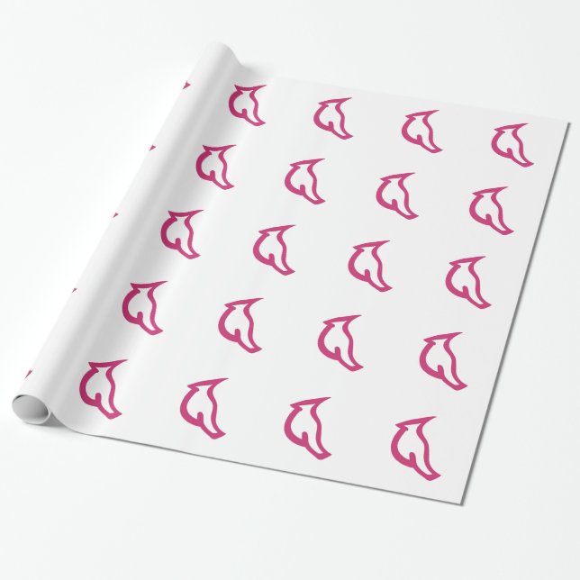 Regalo Papel de embalaje rojo simple del pájaro (Desenrollado)