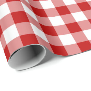 Regalo Papel de embalaje rojo y blanco de la guinga