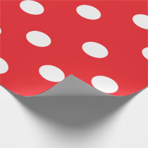Papel de embalaje rojo y blanco de los lunares 30"