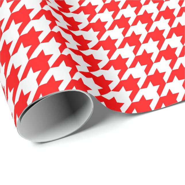 Regalo Papel de embalaje rojo y blanco medio de (Esquina del rollo)