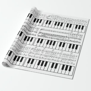 Regalo Papel de embalaje romántico de la partitura del