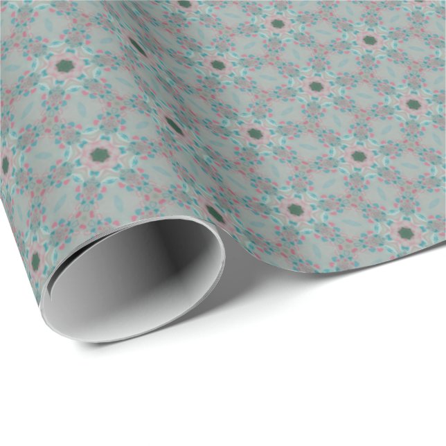 Regalo Papel de embalaje rosado, azul y gris del modelo (Esquina del rollo)