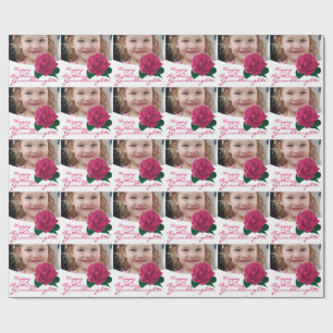 Regalo Papel de embalaje rosado de la nieta del feliz