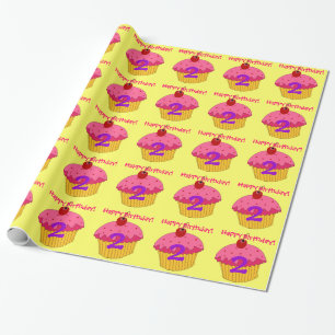 Regalo Papel de embalaje rosado de las magdalenas del 2do