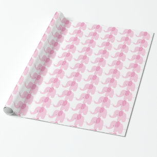 Regalo Papel de embalaje rosado del elefante del bebé