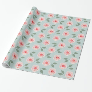 Regalo Papel de embalaje rosado del estampado de plores