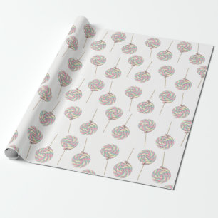 Regalo Papel de embalaje rosado del Lollipop del remolino