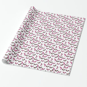 Regalo Papel de embalaje rosado y negro de los tacones