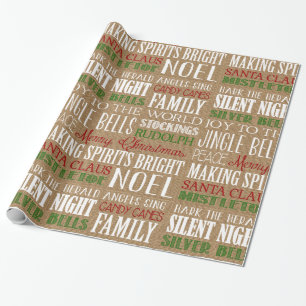 Regalo Papel de embalaje rústico del navidad de la