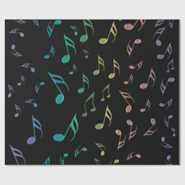 Regalo Papel de embalaje soleado de las notas musicales