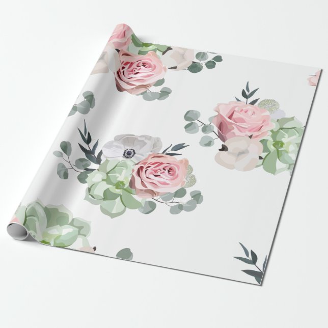 Regalo Papel de embalaje suculento de la boda del (Desenrollado)