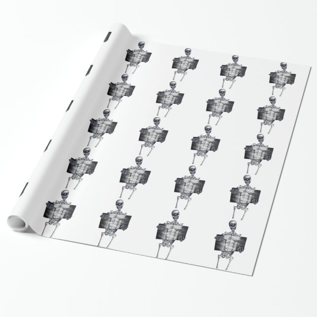 Regalo Papel de embalaje tejado blanco esquelético de la (Desenrollado)