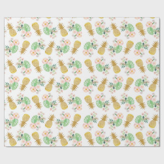 Regalo Papel de embalaje tropical de la piña de la flor