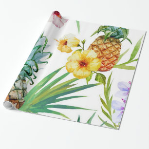 Regalo Papel de embalaje tropical de la piña del paraís