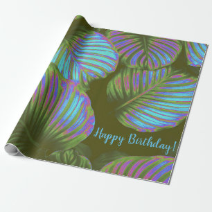 Regalo Papel de embalaje tropical de las hojas del arco
