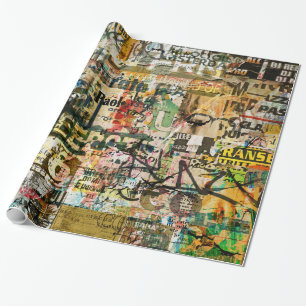 Regalo papel de embalaje urbano de la pintada