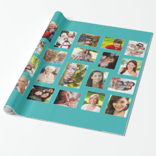 Regalo Papel de embalaje verde azulado de la foto de