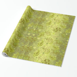 Regalo Papel de embalaje verde de Paisley