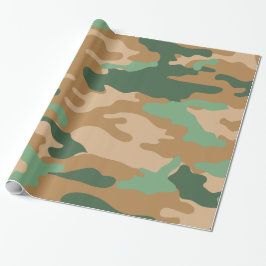 Regalo Papel de embalaje verde del camuflaje de Brown
