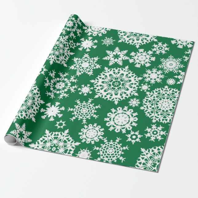Regalo Papel de embalaje verde del modelo del copo de (Desenrollado)