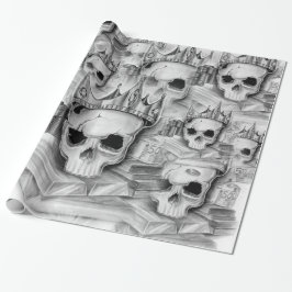 Regalo Papel de Embrulho, Rolo 76cm x 180 cm caveira