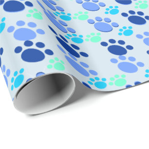 Regalo Papel de encolado de Blue Paw loco