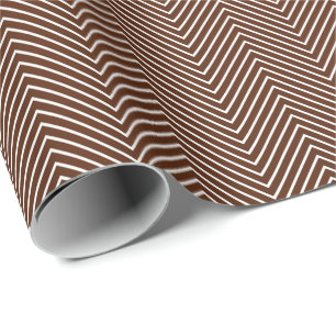 Regalo Papel de encolado de la línea Chevron - Blanco so