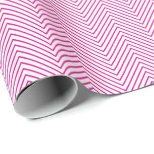 Regalo Papel de encolado de la línea Chevron - Rosado ca