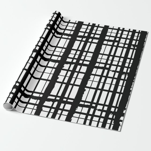 Regalo Papel de encolado negro y blanco 2 (Desenrollado)