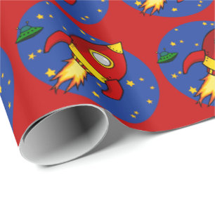 Regalo Papel de encolado rojo cohete 30"x6"