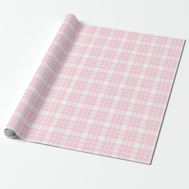 Regalo Papel de encolado rosa y blanco claro (Desenrollado)
