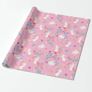 Regalo Papel de encolado rosado de los conejillos de prim