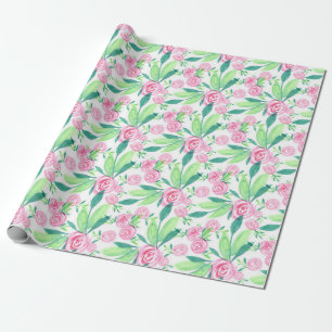 Regalo Papel de envasado botánico floral de la Rosa