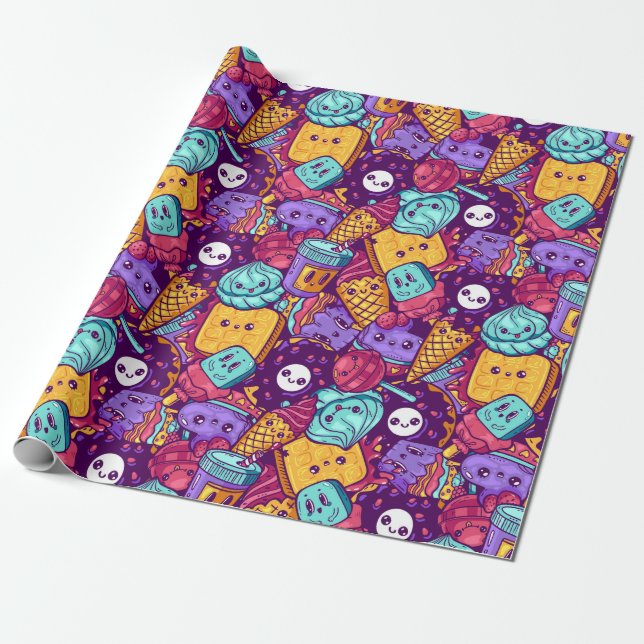 Regalo Papel de envasado de alimentos de Kawaii (Desenrollado)