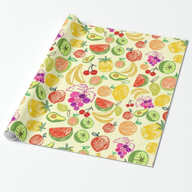 Regalo Papel de envasado de frutas mixtas (Desenrollado)
