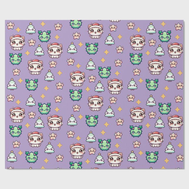 Regalo Papel de envasado de gatos y estrellas de los Navi (Superficie plana)