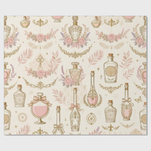 Regalo Papel de envoltorio de botella de perfume vintage