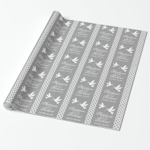 Regalo Papel de envoltorio para regalos gris del boda de