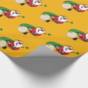 Regalo Papel de envoltorio para regalos negro de Santa
