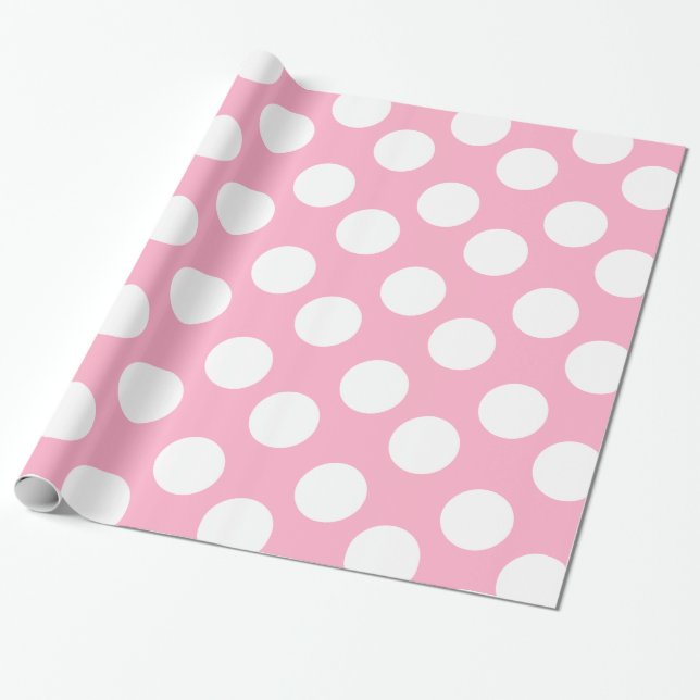 Regalo Papel de envoltorio para regalos rosado y blanco (Desenrollado)