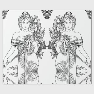 Regalo Papel de envoltura Art Nouveau Alphonse Mucha