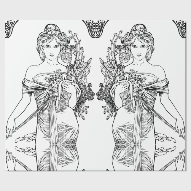 Regalo Papel de envoltura Art Nouveau Alphonse Mucha (Costura)