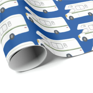 Regalo Papel de envoltura azul retro Camper Motorhome